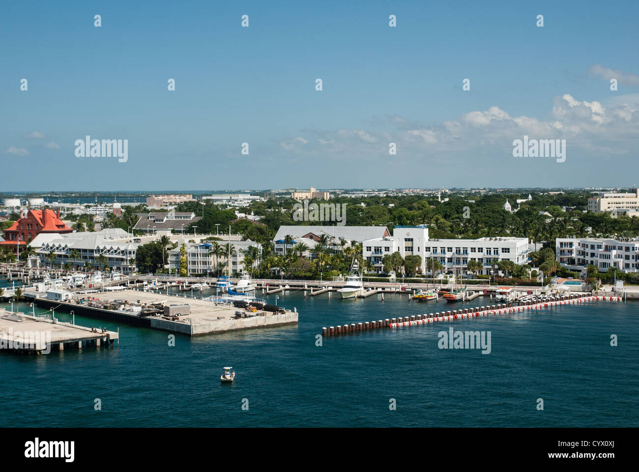 View from a cruise ship arriving in the port of Key West, Florida Stock