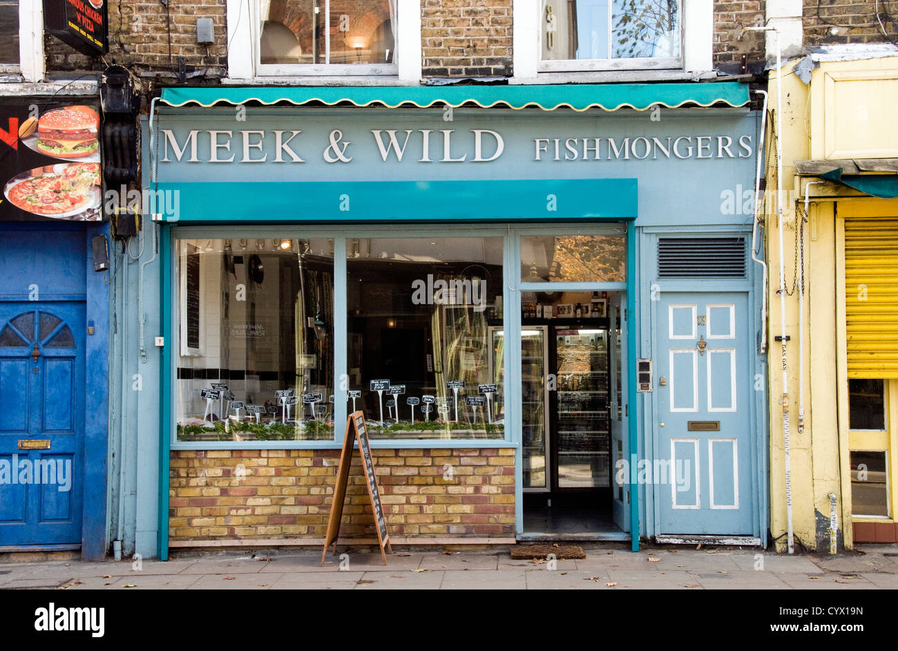Meek & Wild Fishmongers, Highbury Park Barn, Highbury, N5 London Borough of Islington England UK Stock Photo