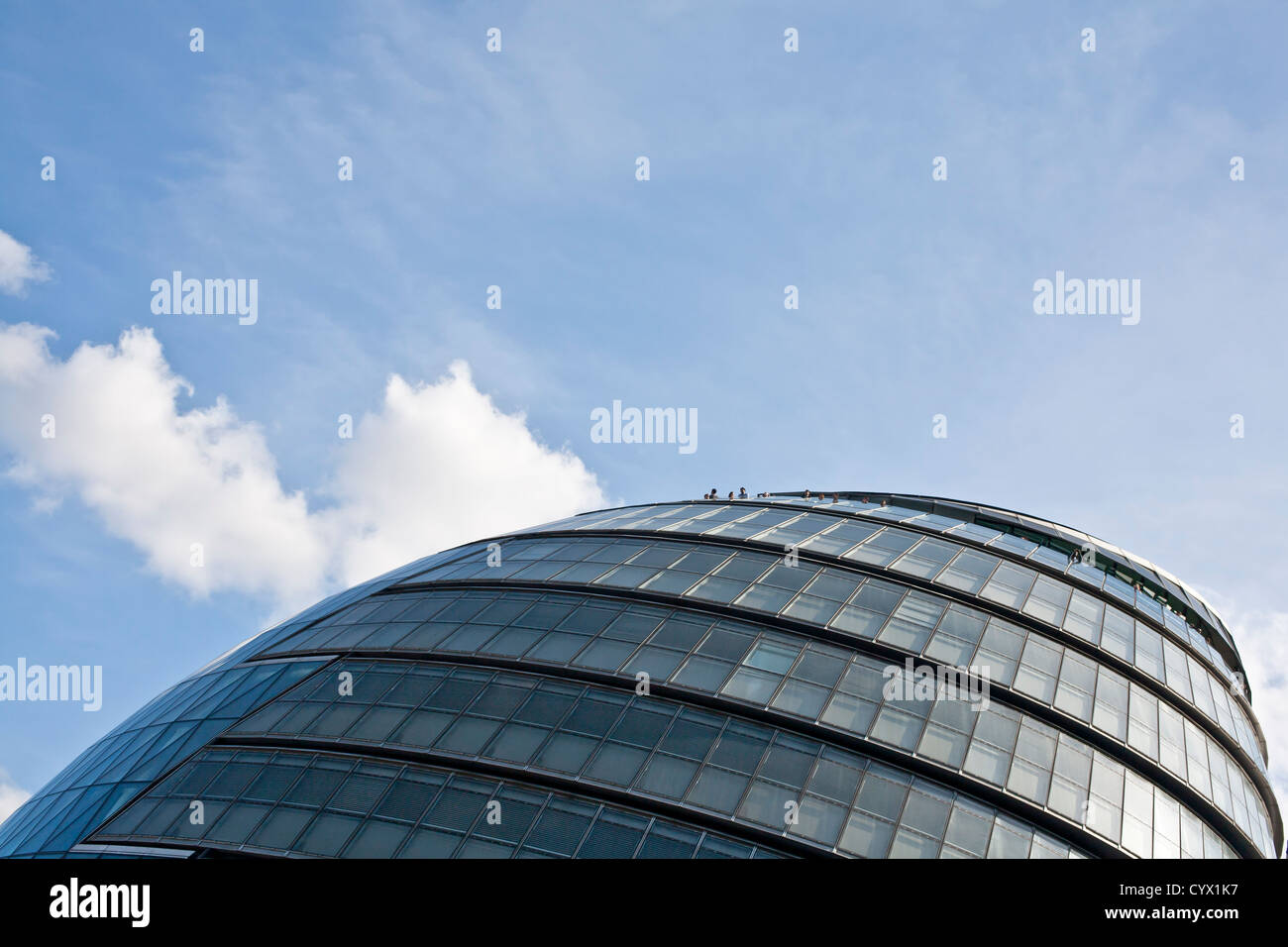 City Hall with visitors looking out from view point. London, England, UK Stock Photo