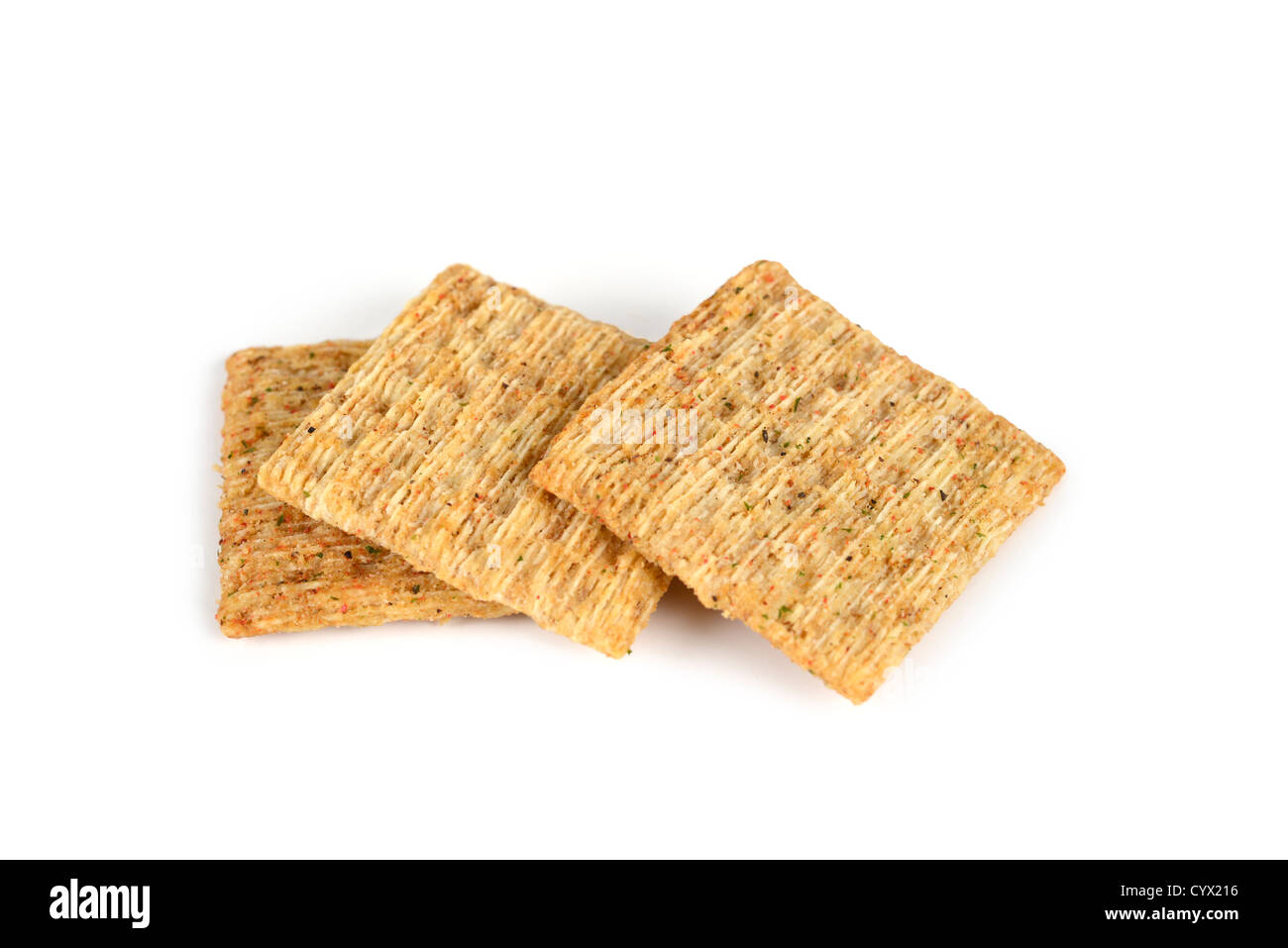 Whole Grain Wheat Crackers, Wheat Thins Stock Photo