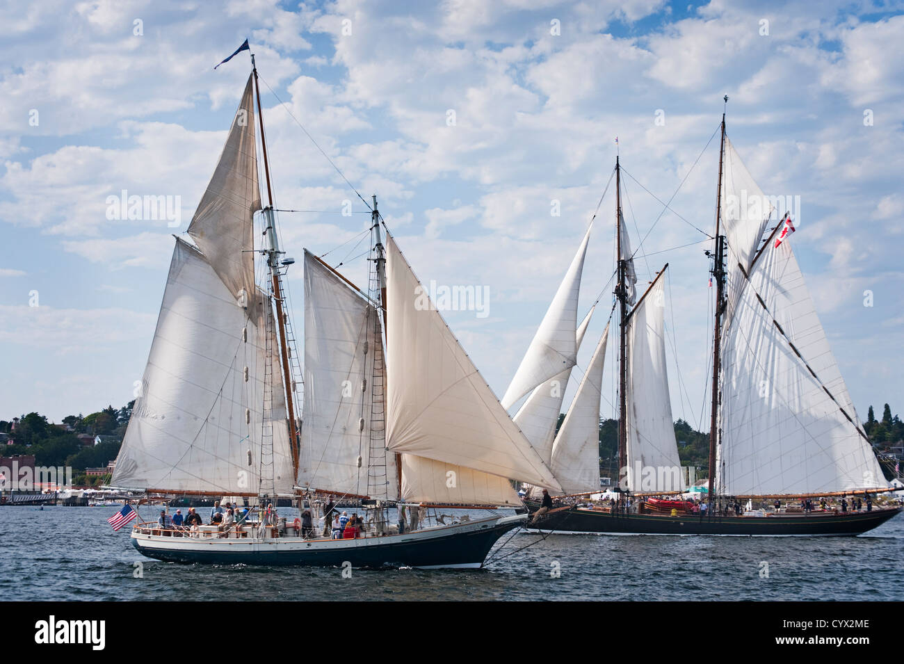 During the Port Townsend Wooden Boat Festival a schooner race was held ...