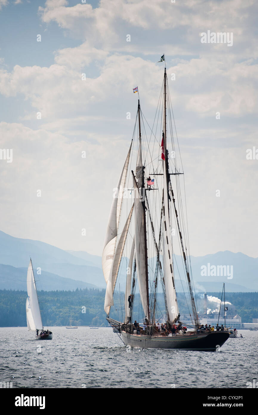 During the Port Townsend Wooden Boat Festival a schooner race was held ...