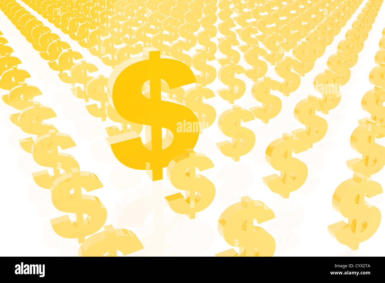 3d render illustration of golden dollar symbol illustrating a real ...