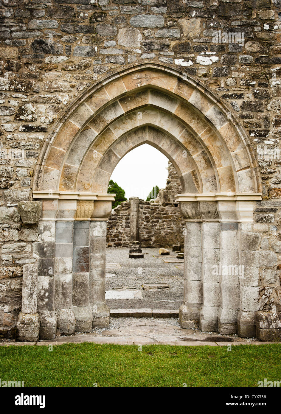 Clonmacnoise arches Stock Photo