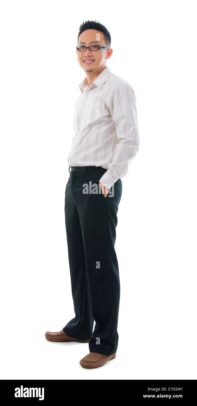 asian business man full body isolated on white Stock Photo - Alamy