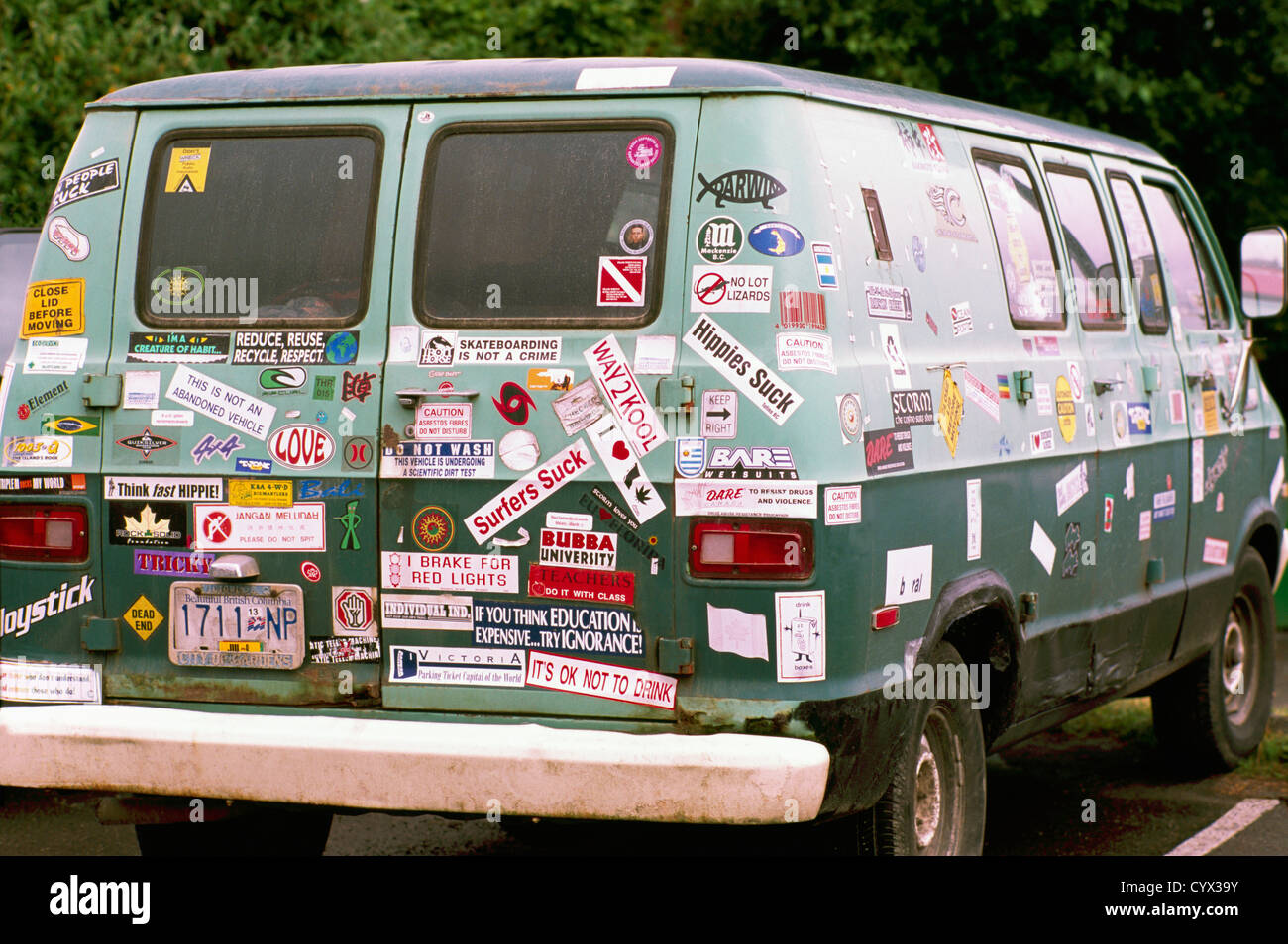 Van With Bumper Sticker High Resolution 