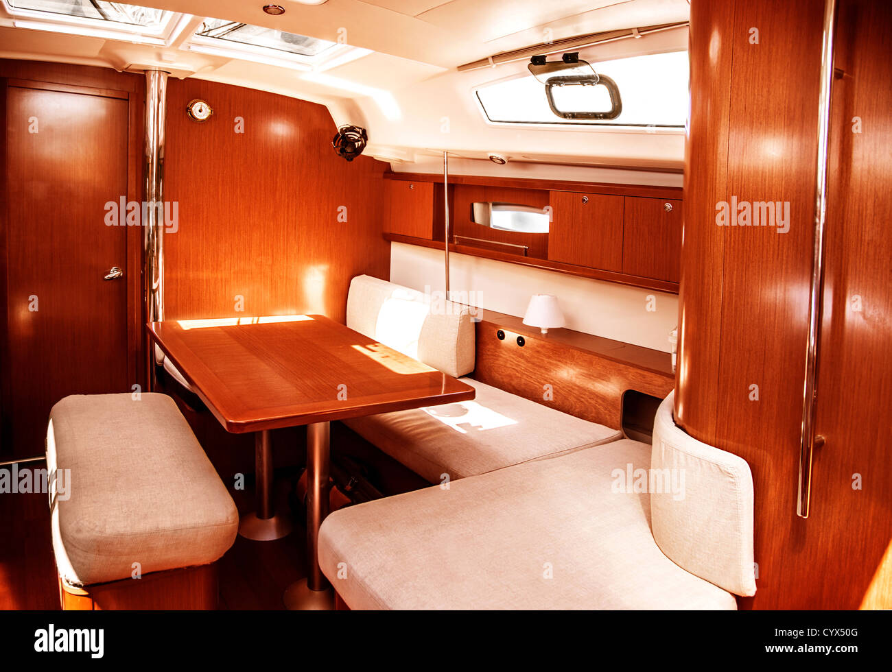 Image Of Luxury Ship Interior Comfortable Sailboat Cabin