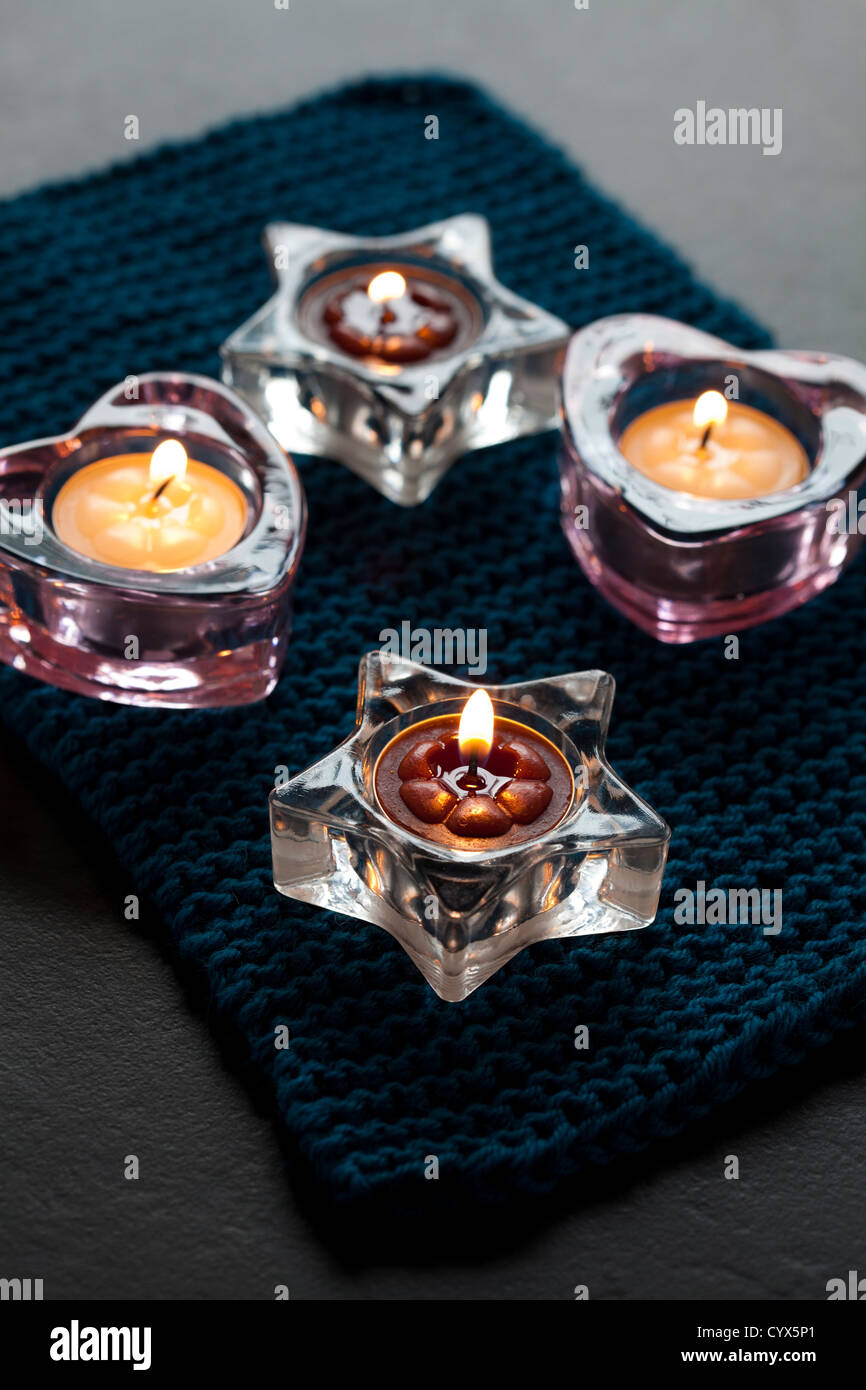 heart shaped candles Stock Photo by OxanaDenezhkina