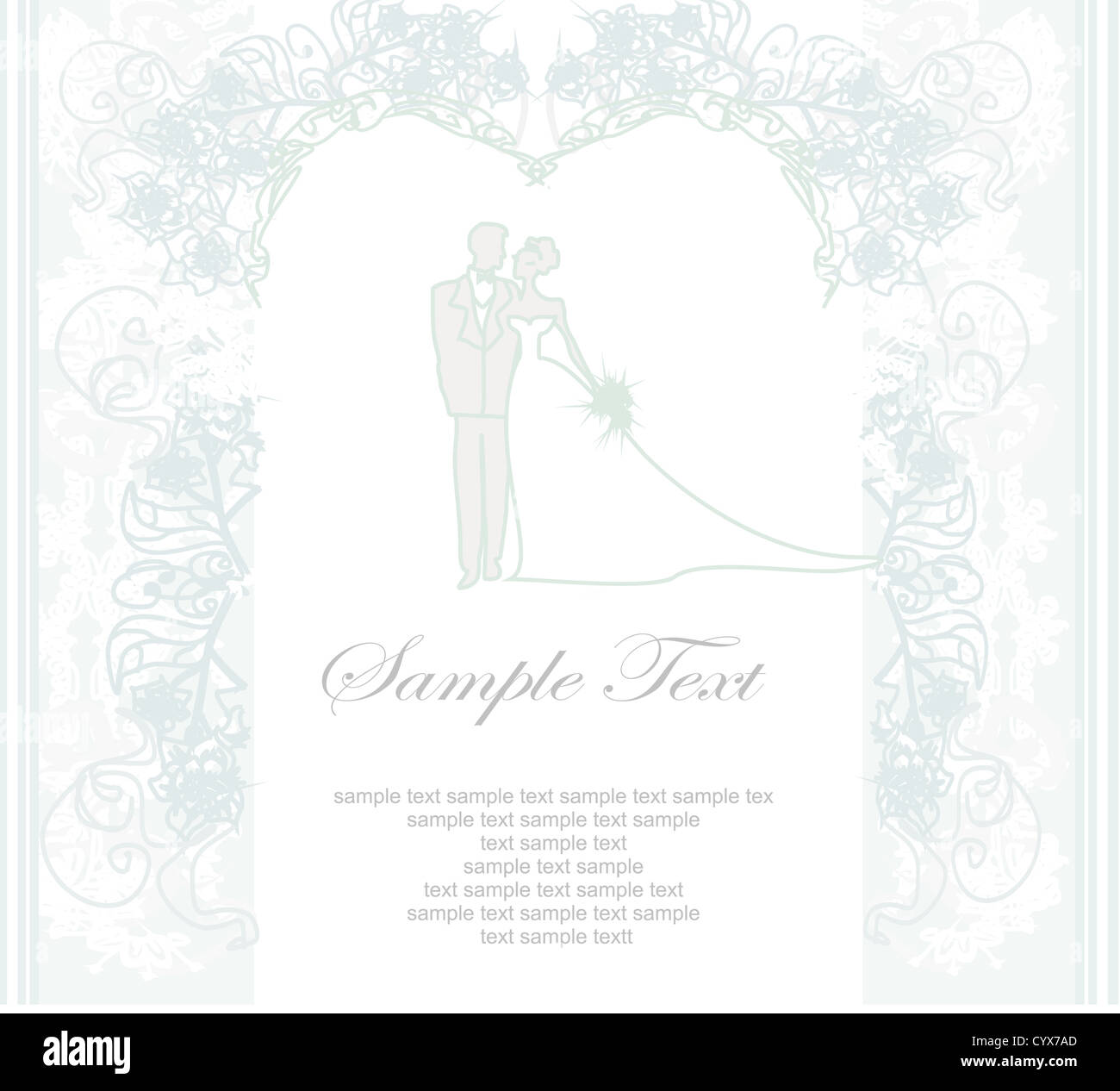 elegant wedding invitation with wedding couple Stock Photo - Alamy