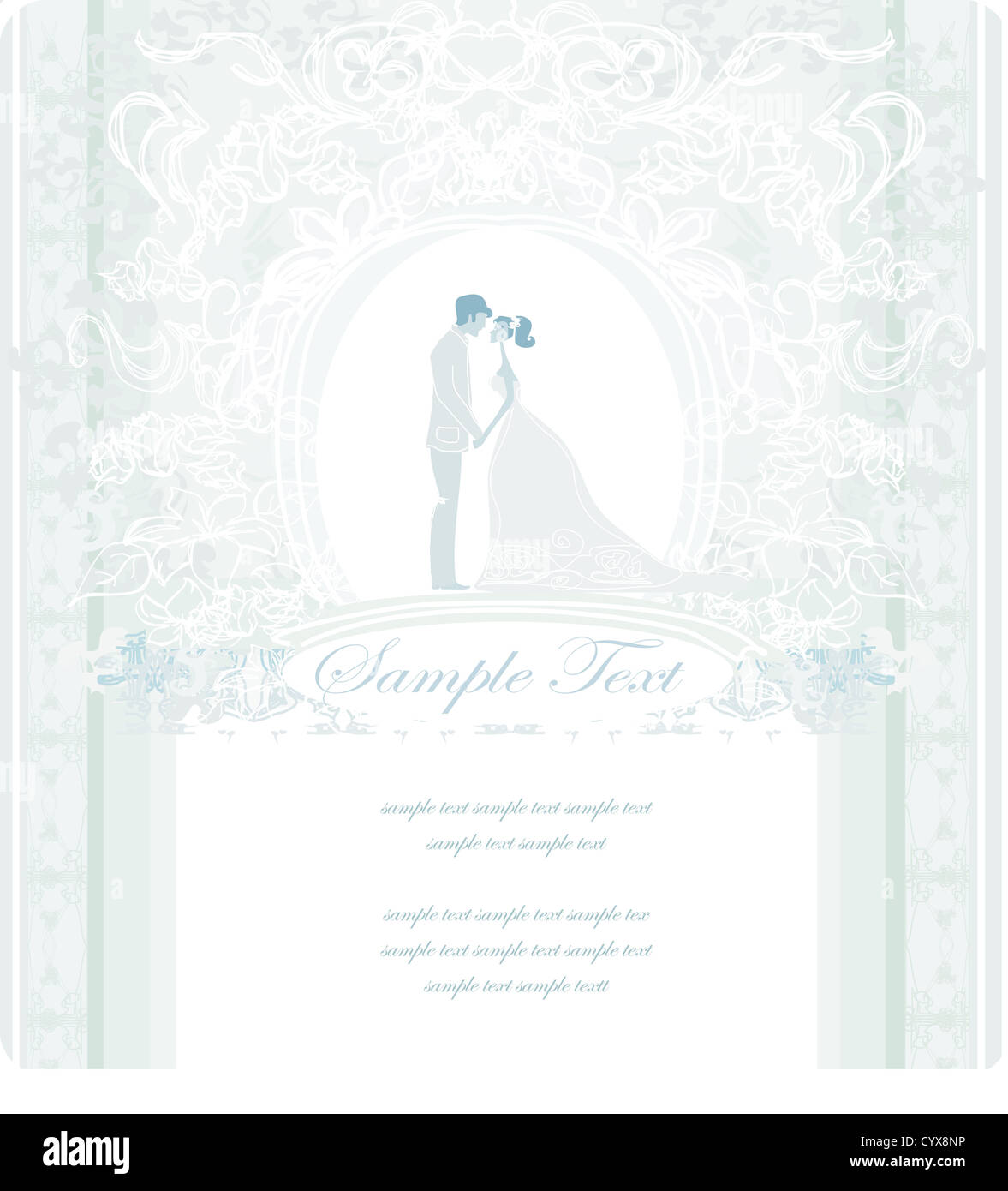 elegant wedding invitation with wedding couple Stock Photo - Alamy