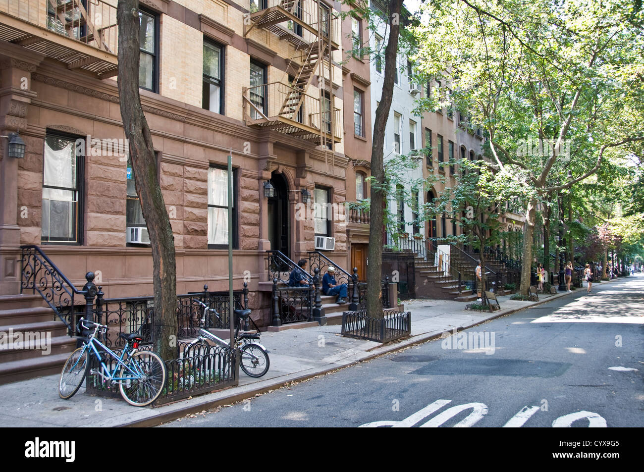 Street of Greenwich Village - Manhattan - New York, USA Stock Photo