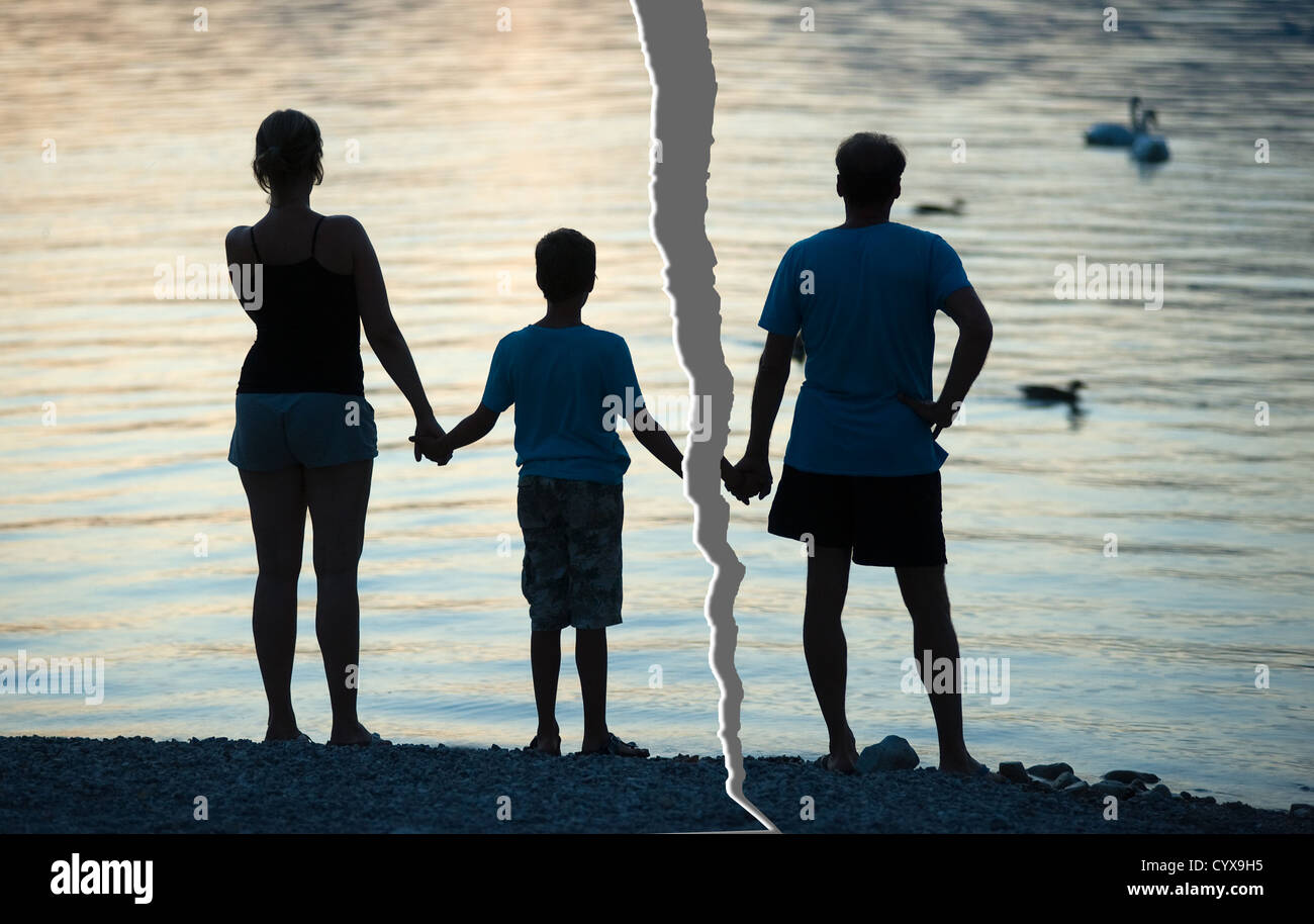 A family is split up after a divorce Stock Photo Alamy