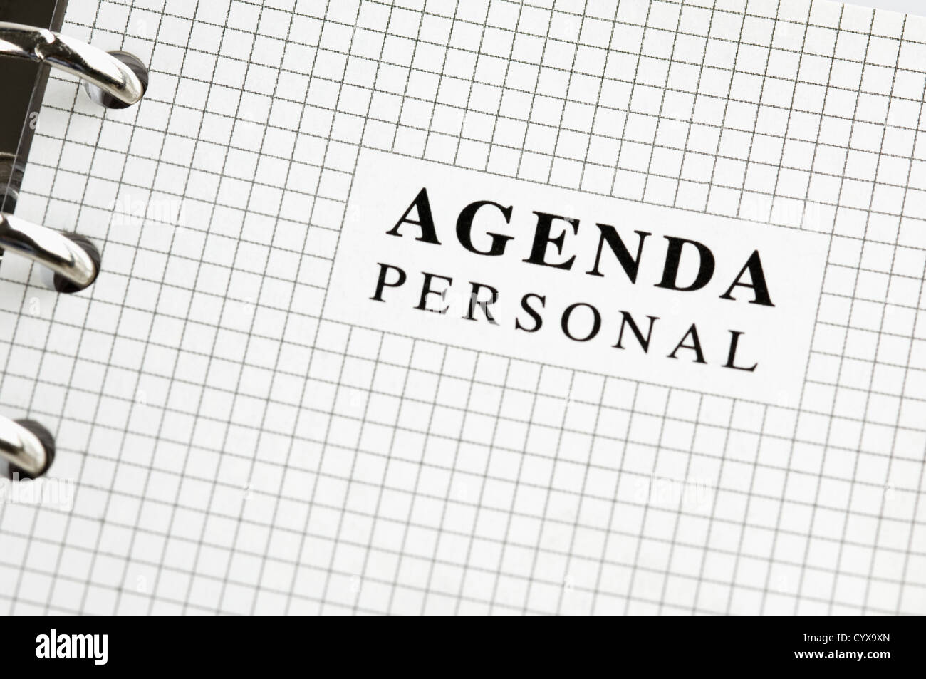 Closeup of a personal organizer Stock Photo Alamy