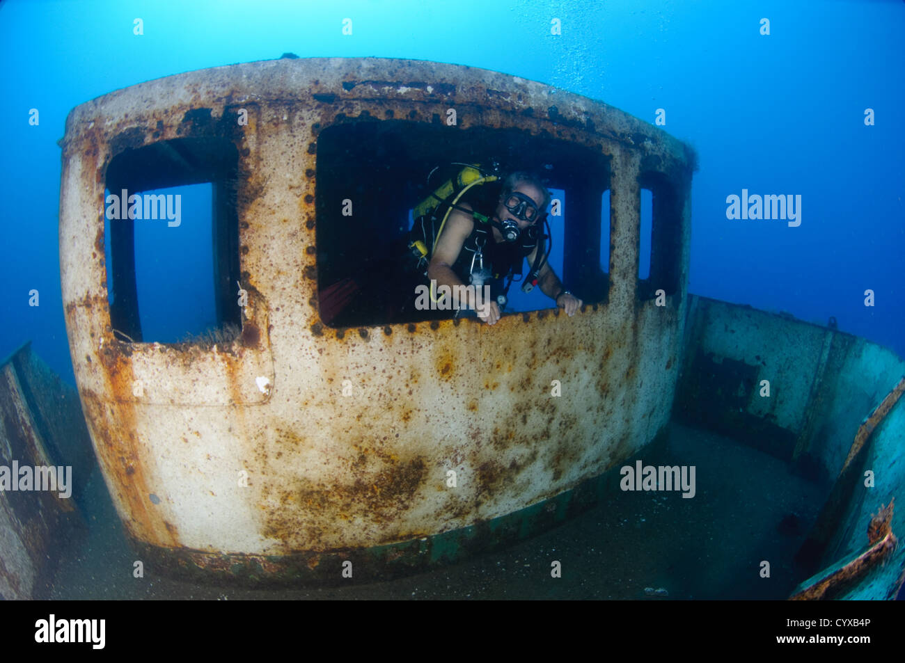 n artificial reef and a diving site. Stock Photo