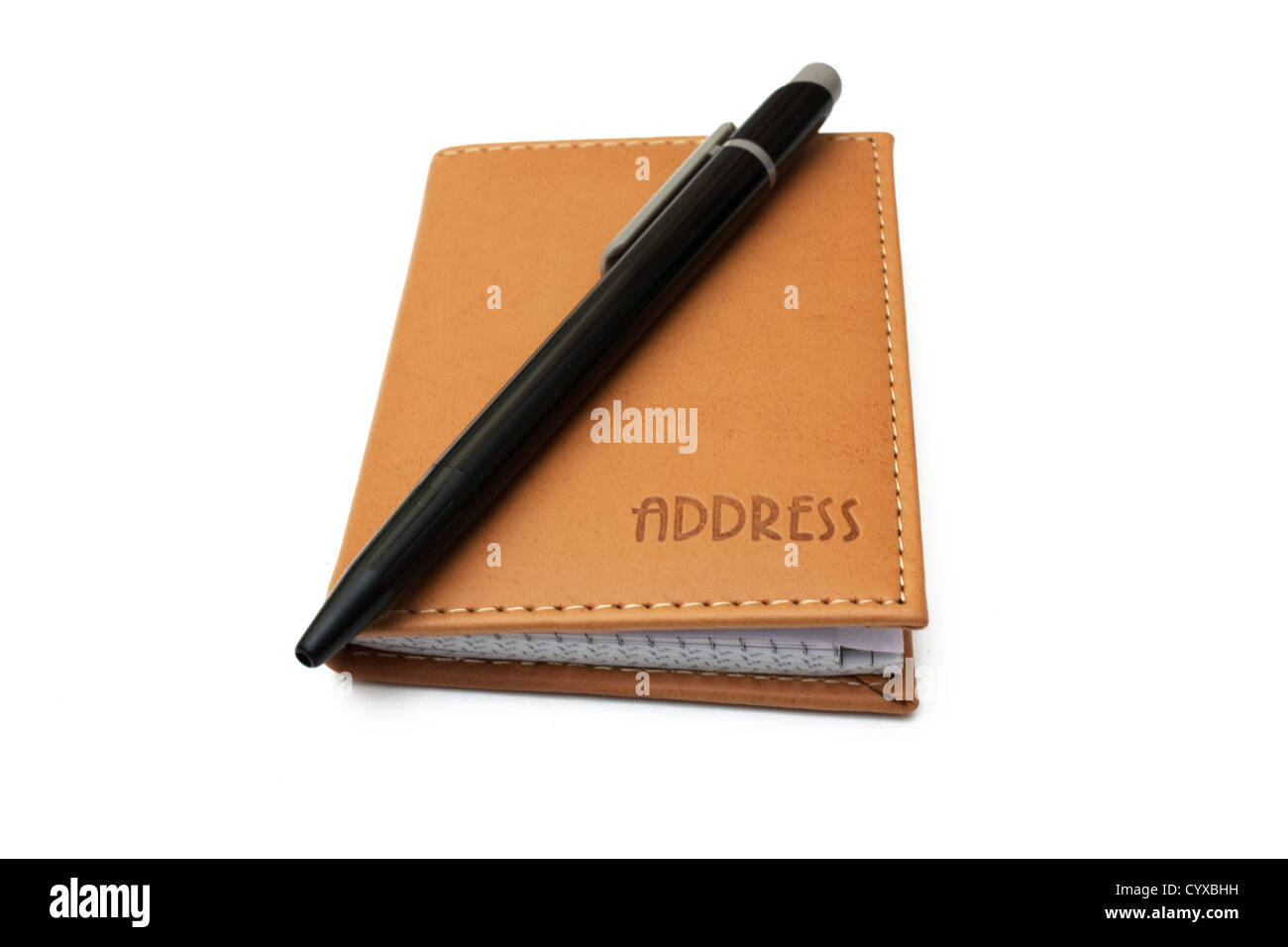Pen and address book isolated Stock Photo Alamy