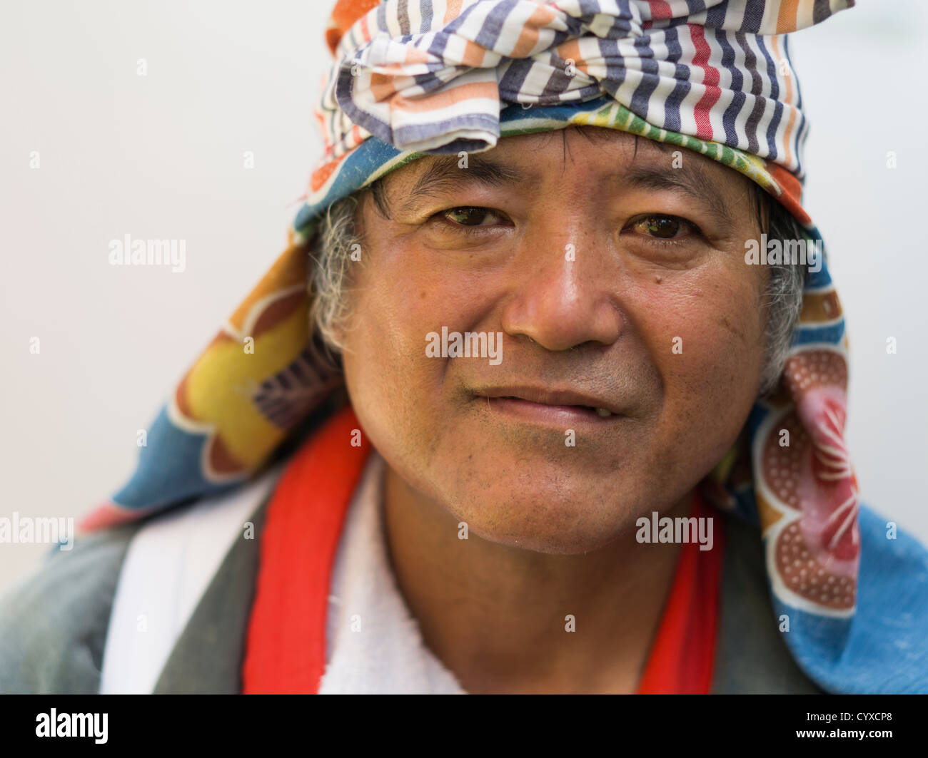 Okinawan man at Mushaama Harvest Festival Hateruma Island Yaeyamas ...