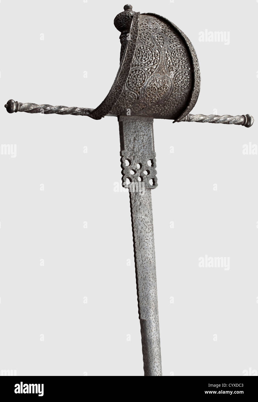 A Spanish lefthand dagger,circa 1680 Singleedged blade,doubleedged