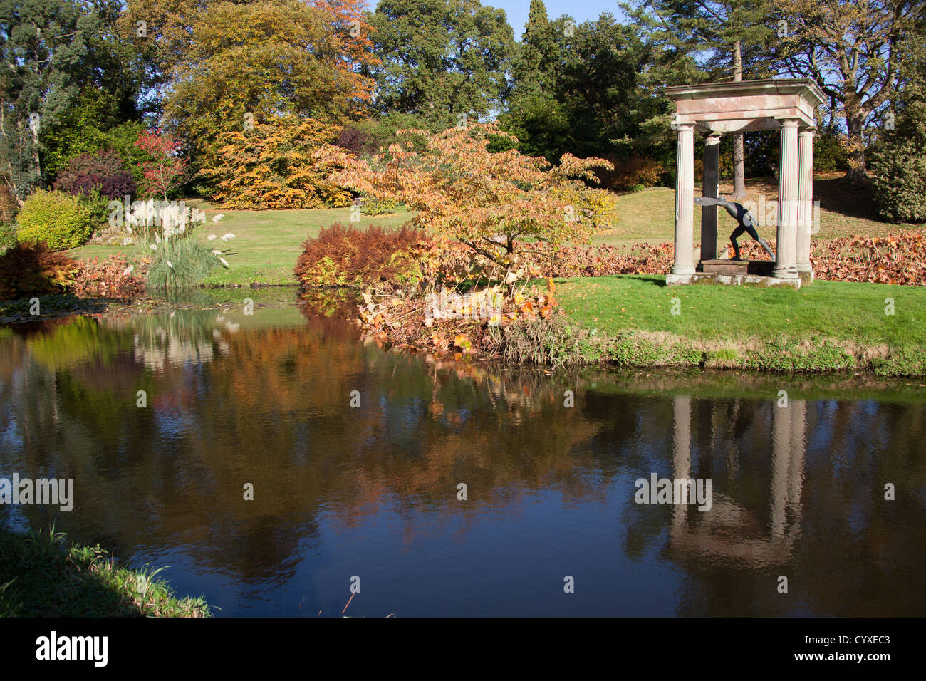 Cholmondeley Castle Gardens. Colourful autumnal view of Cholmondeley ...
