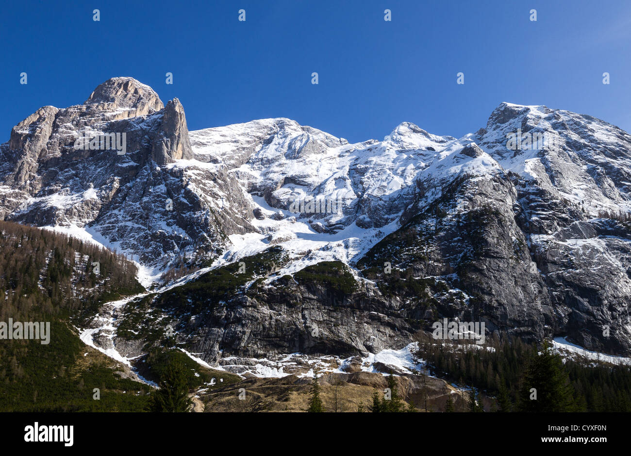 Italy, Dolomites, Veneto, view on the Marmolada Group from the Fedaia Pass Stock Photo