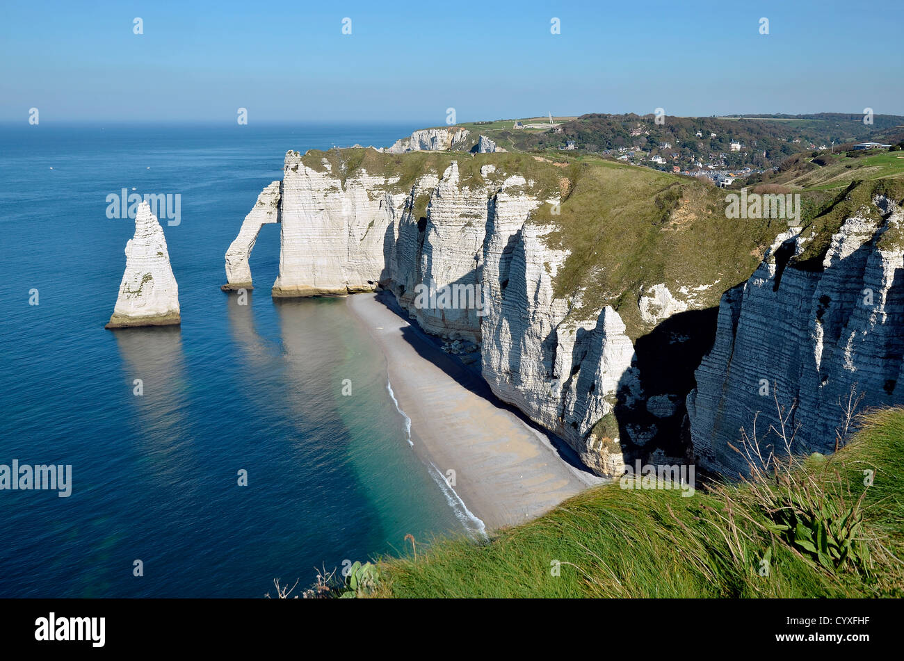 Etretat cliffs aerial hi-res stock photography and images - Alamy