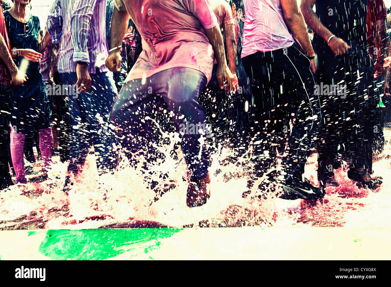 holi rain dance poster design