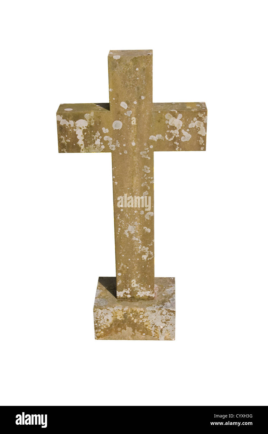 Gravestone Stone Cross Stock Photo