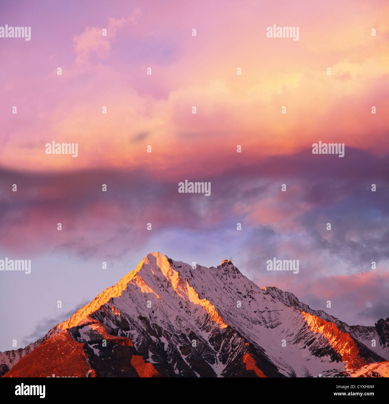 Peak on sunset Stock Photo - Alamy