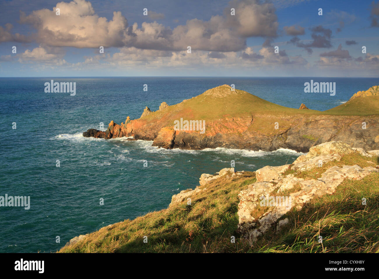 Rumps Point On Coastal Path From Pentire Point North Cornwall England rumps-point-on-coastal-path-from-pentire-point-north-cornwall-england