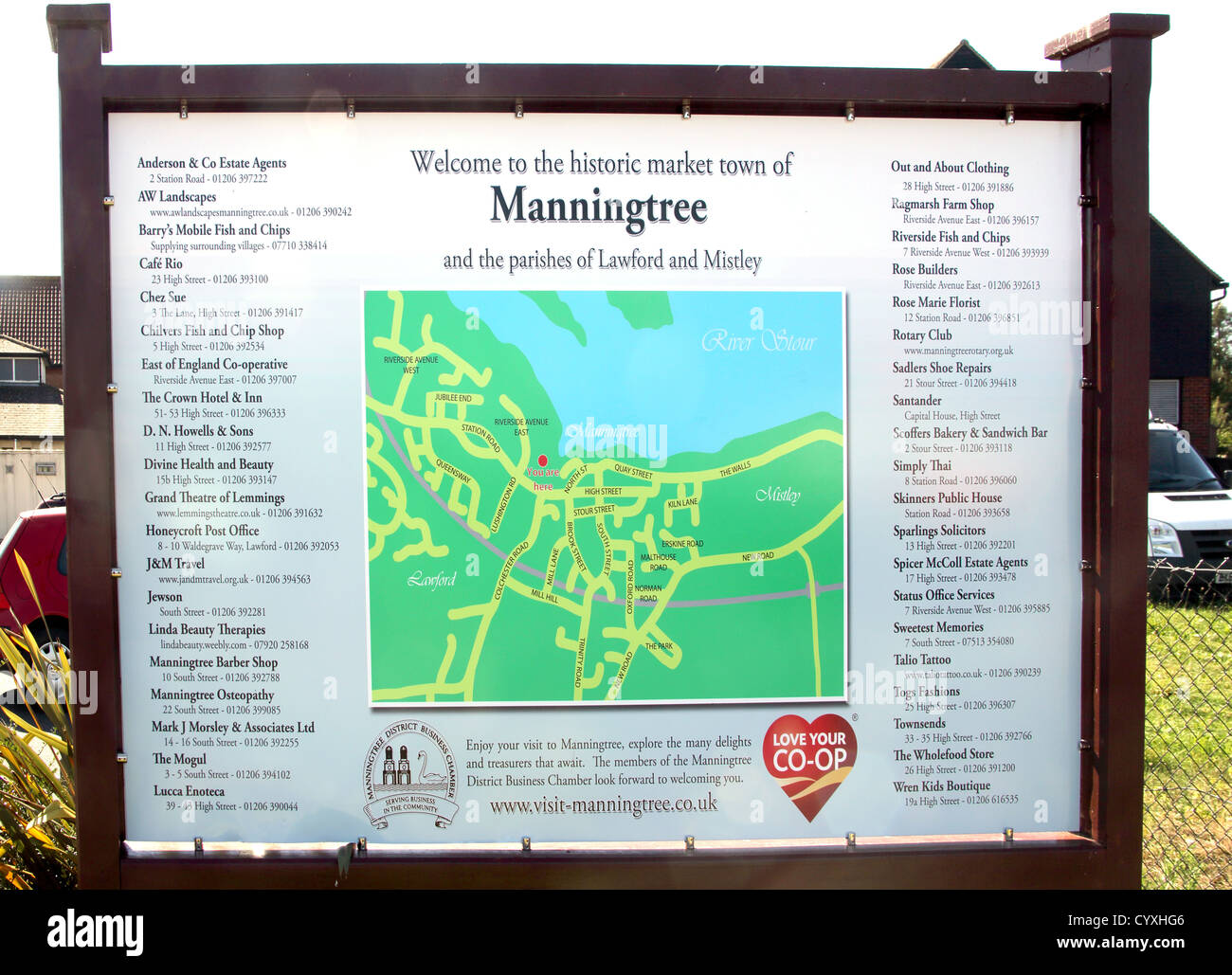 manningtree town map on the essex coast Stock Photo Alamy