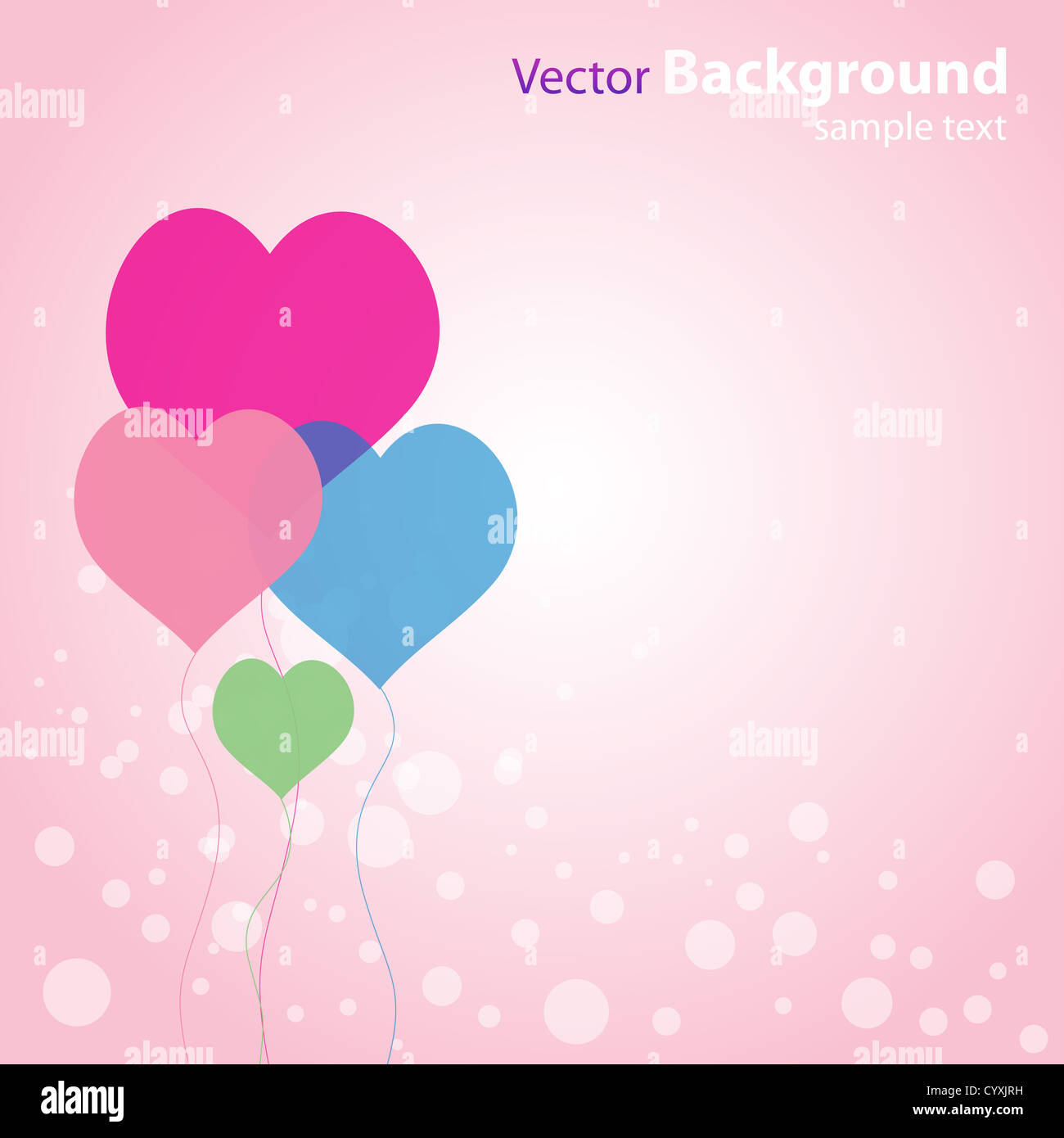 illustration of abstract vector background with heart shape balloons ...