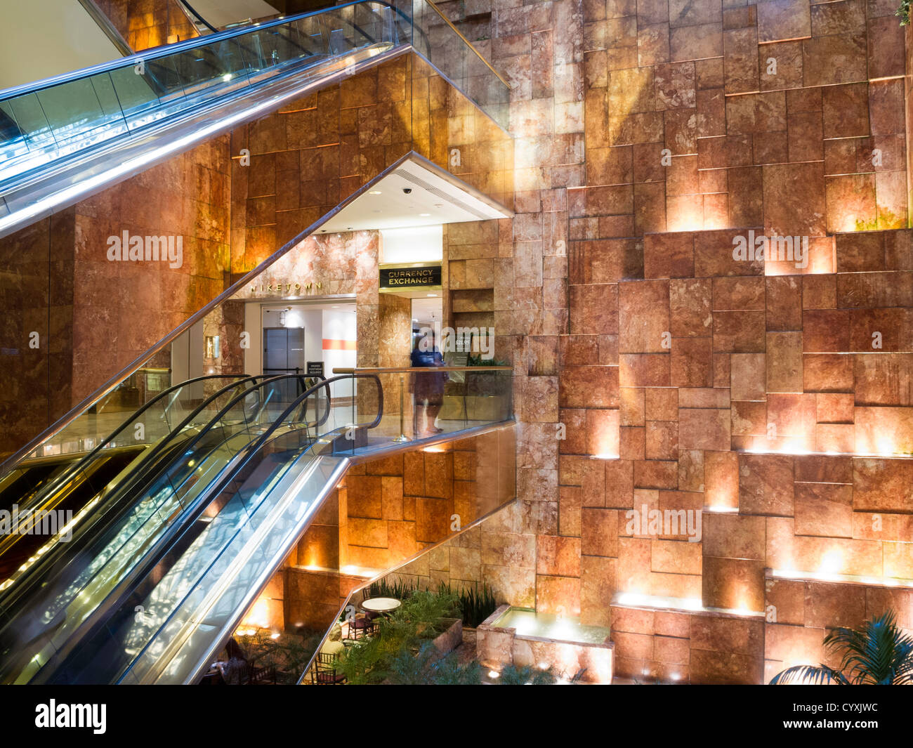 Public Space Atrium, Trump Tower, NYC Stock Photo
