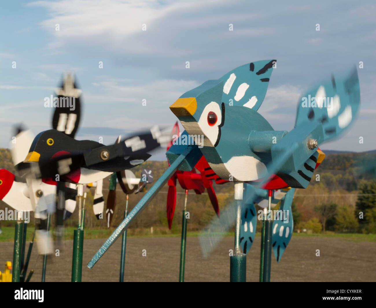 Yard Ornament Bird Whirlgig Pinwheels, USA Stock Photo Alamy