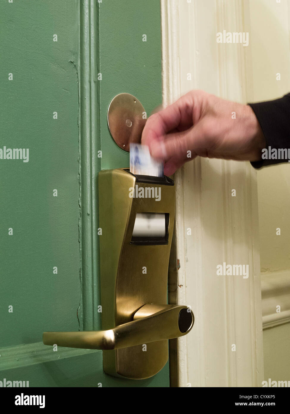 Hotel Room Door Key Card Stock Photo Alamy
