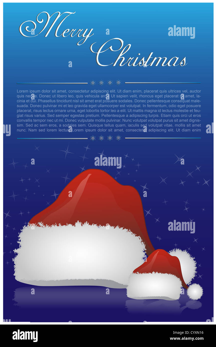 illustration of christmas wallpaper with santa hat against sparkling