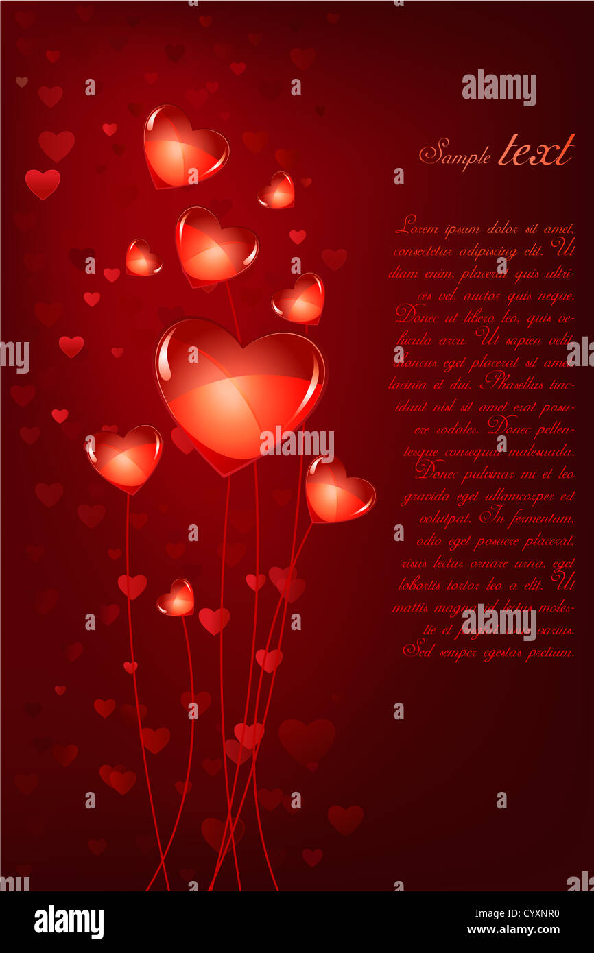 illustration of shinning heart with text template Stock Photo