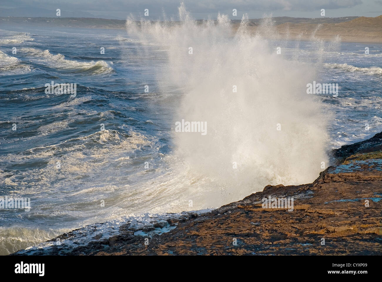 Stormy seas at Tullan Strand. Eire Irish Northern Europe Republic Stock Photo
