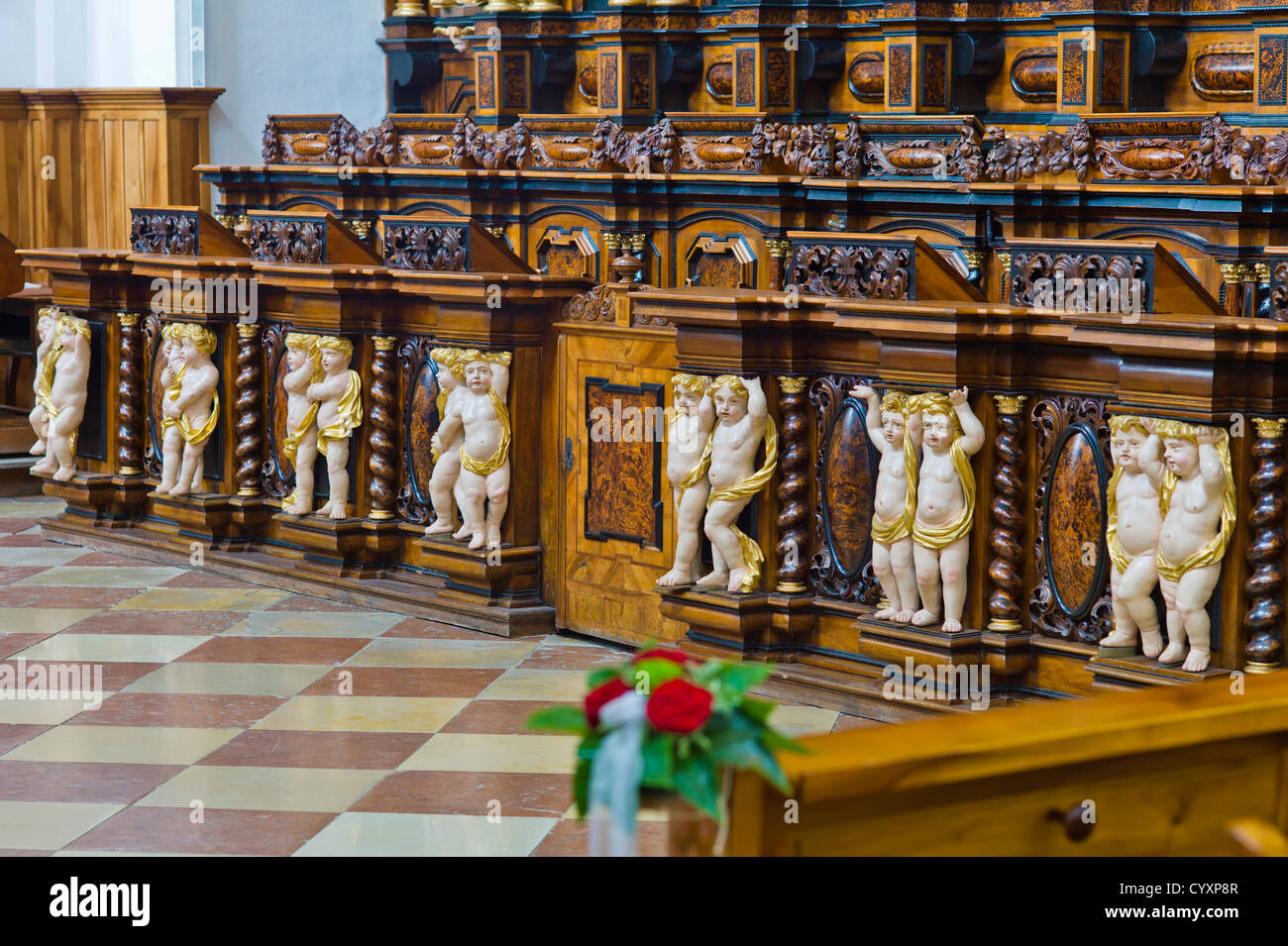 Austria, Upper Austria, St Florian, Interior of Augustinian Abbey Stock Photo