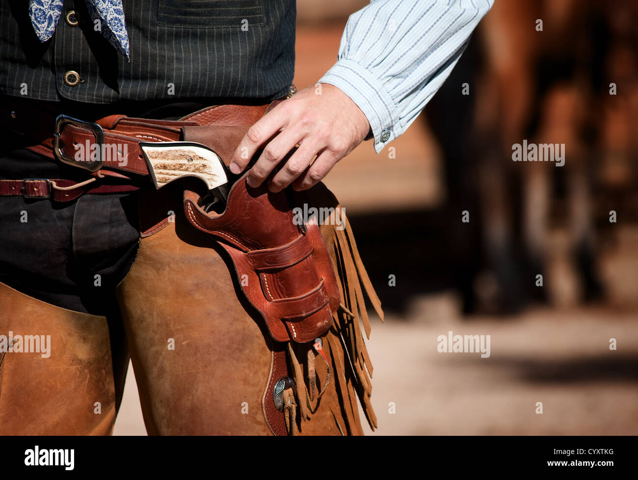Hand cowboy scarf western belt hires stock photography and images Alamy