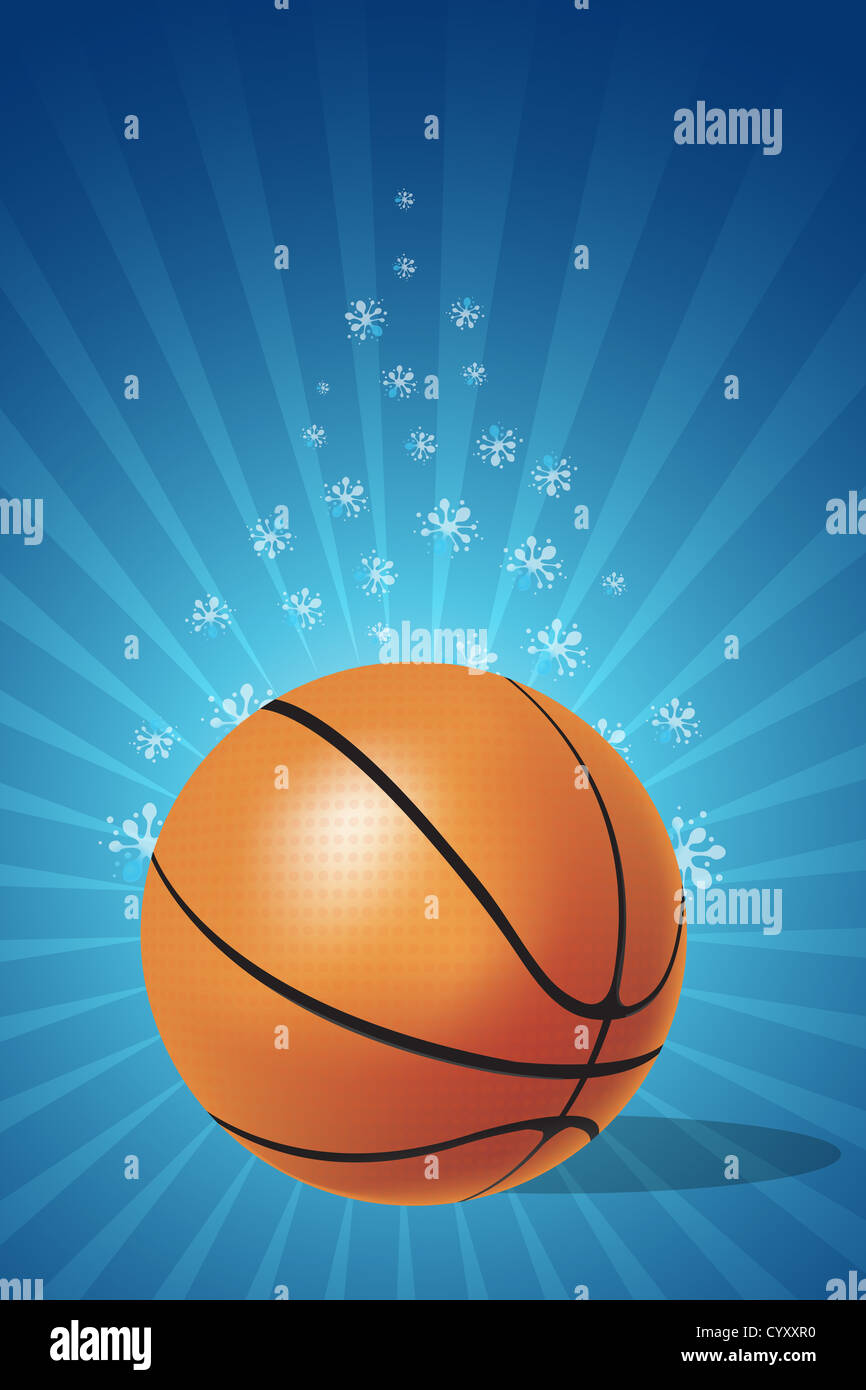 illustration of basketball on floral background Stock Photo - Alamy