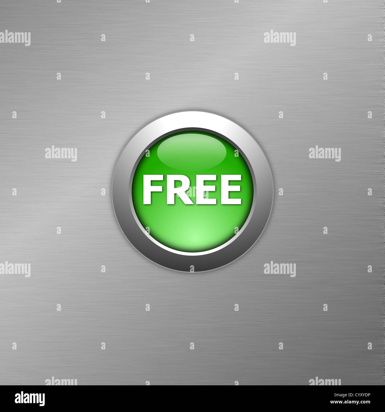 green free button on metal a texture Stock Photo - Alamy