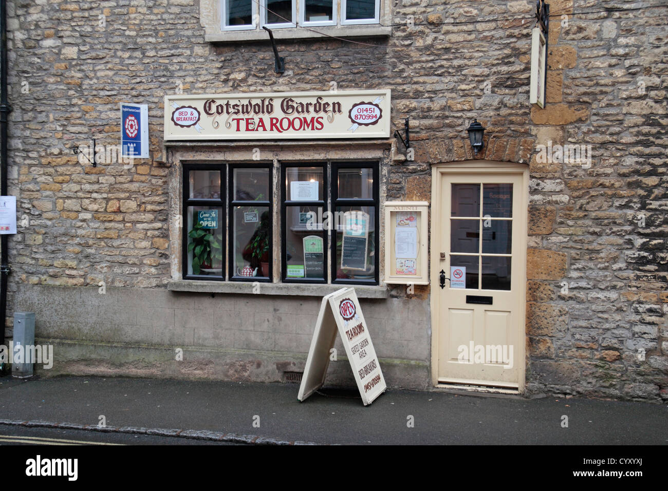 The Cotswold Garden Tea Rooms in Stow on the Wold, Gloucestershire, England Stock Photo