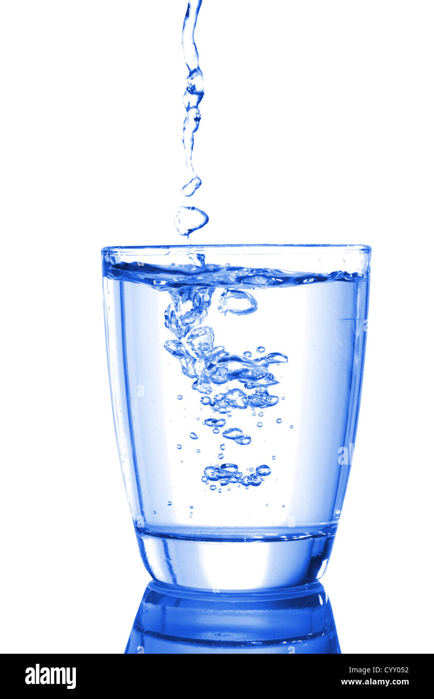 lifestyle concept with glass of pouring cold water Stock Photo Alamy