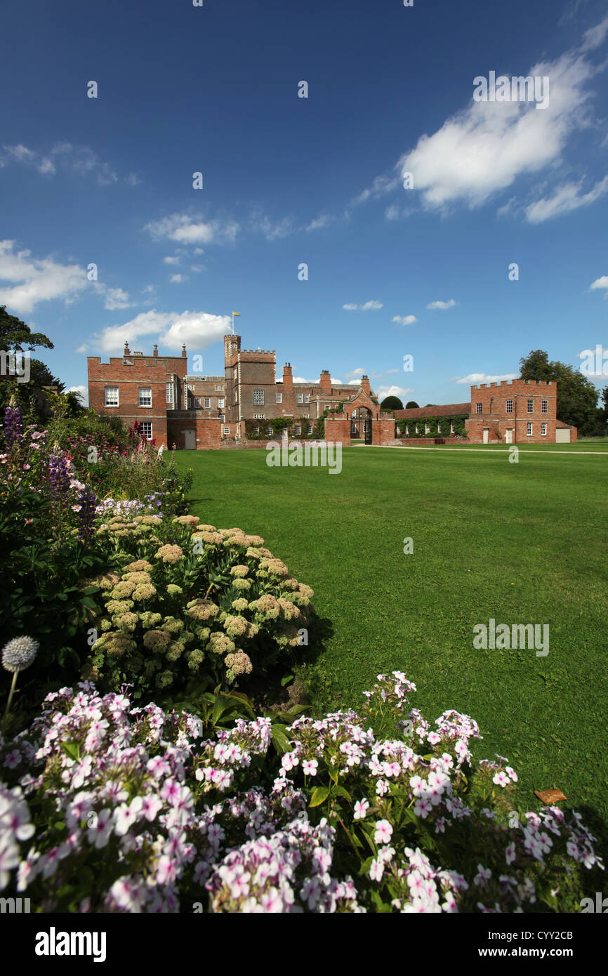Burton Constable gardens with the south elevation of the 16th century