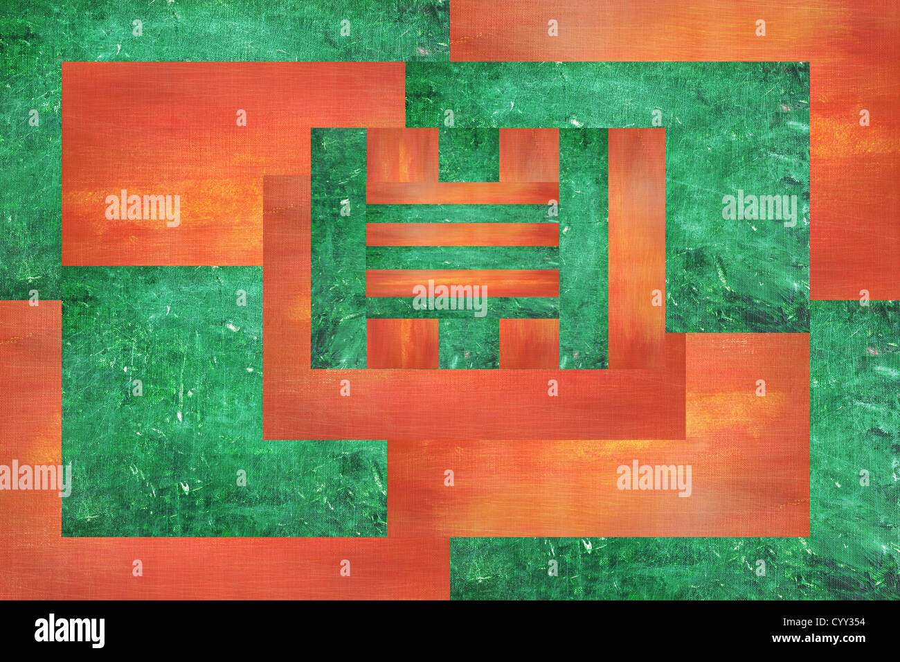 Geometric green orange background hi-res stock photography and images ...