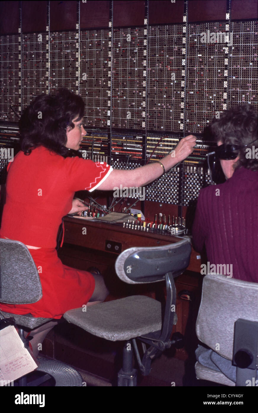 Hastings manual telephone exchange the evening before it closed on April 24th 1974 to give