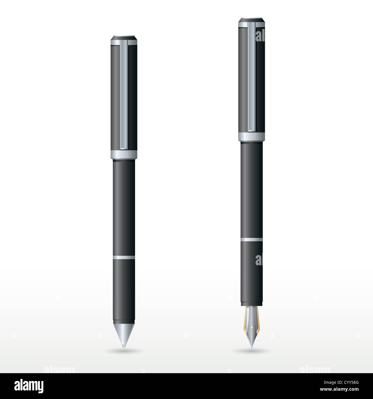 illustration of pen set on isolated background Stock Photo - Alamy