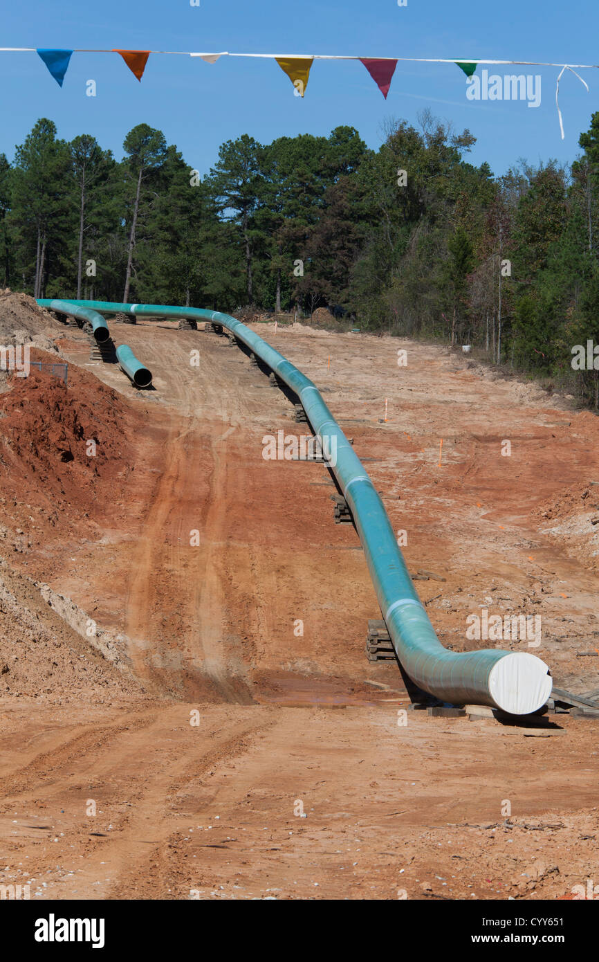 Construction of Southern Portion of Keystone XL Pipeline Stock Photo