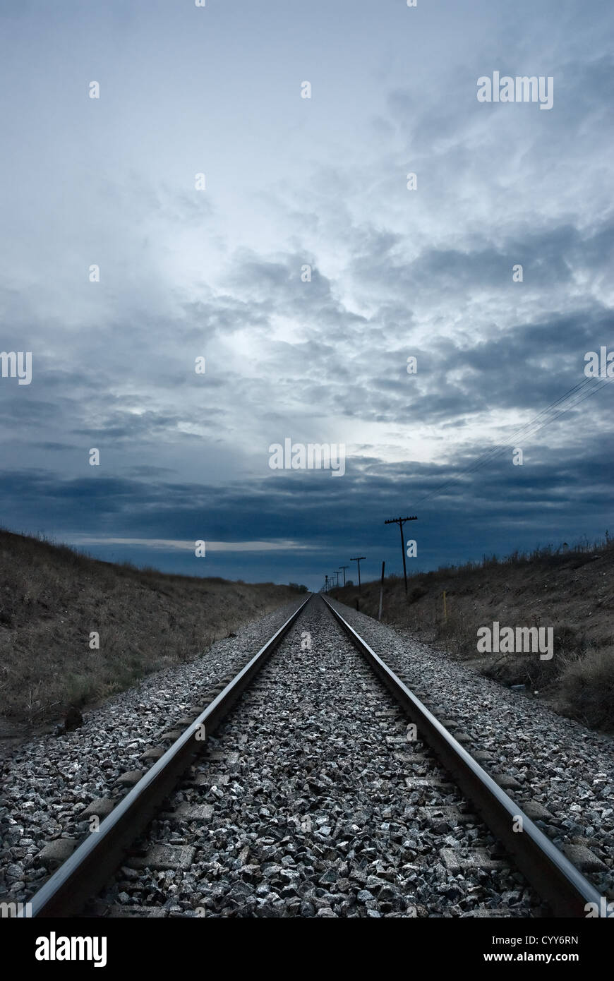 Railway to the infinite Stock Photo