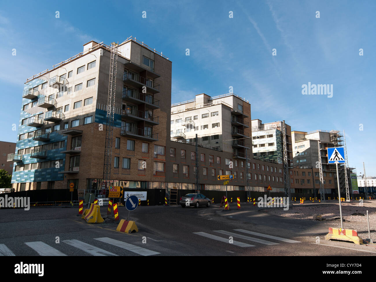 Urban development in the Jätkäsaari district of Helsinki on the site of the old shipping container port Stock Photo