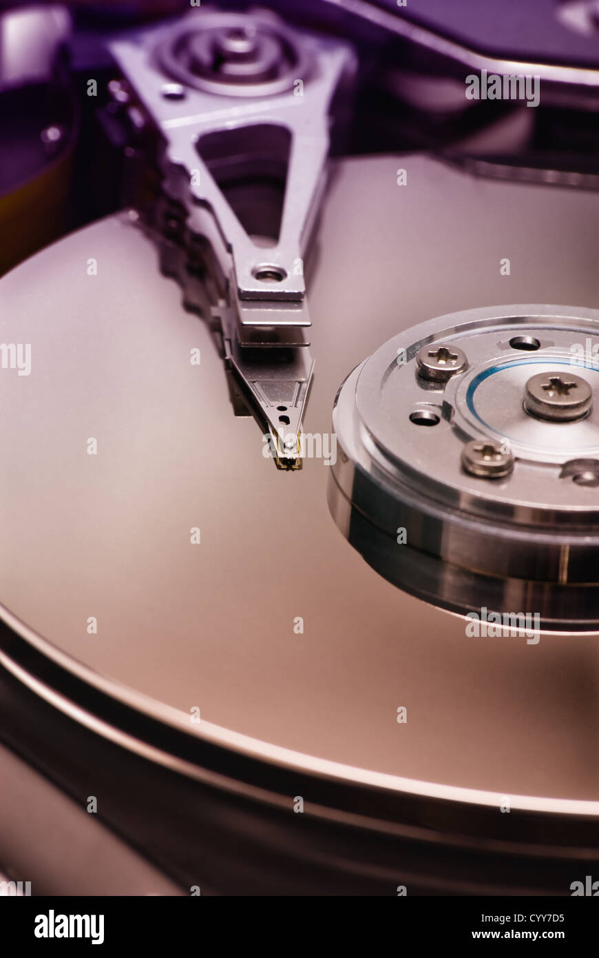Hard disk detail. Limited DOF Stock Photo